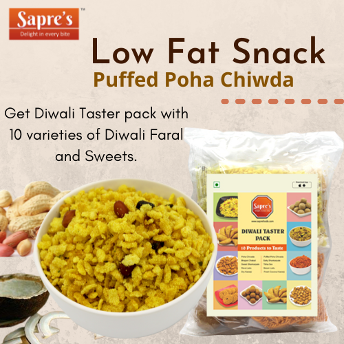 https://saprefoods.vistashopee.com/Puffed Poha Chiwda - A Low fat Snack !